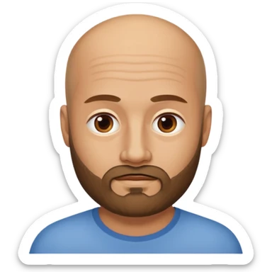 men without winkles with beard almost bald sticker