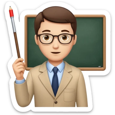 male teacher with pointer stick sticker