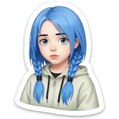 billie eilish blue hair cute look sticker