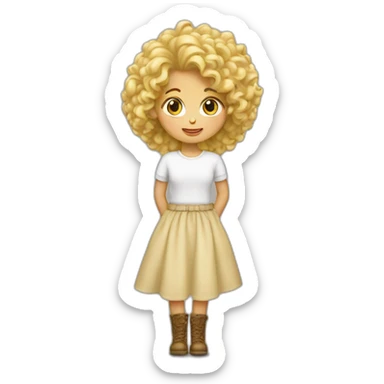 Fille avec les cheveux bouclés blonds  sticker