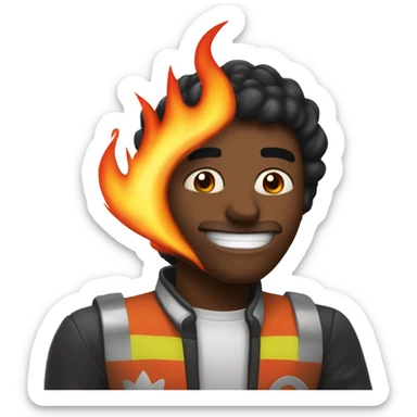 Corazón negro con fuego  sticker