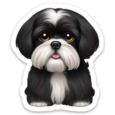 All black Black shih tzu on back sticker
