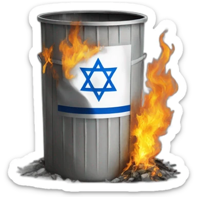 Israel inside burning trash sticker