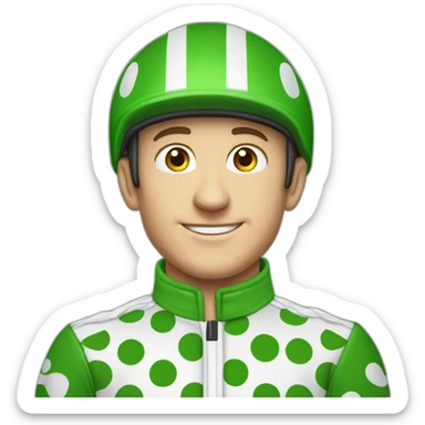 paul townend green polka dot jockey sticker