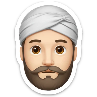adult man with head bow with beard   sticker
