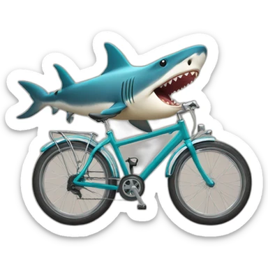 Vélo sur un requin sticker
