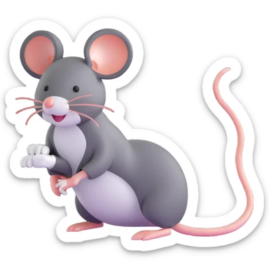 cute mouse with very long tail sticker