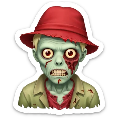 zombie in red hats sticker