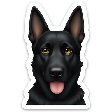 Black German Shepard fold one ear sticker
