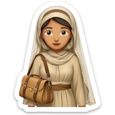 Woman + veil + satchel,Desert Nomads. sticker