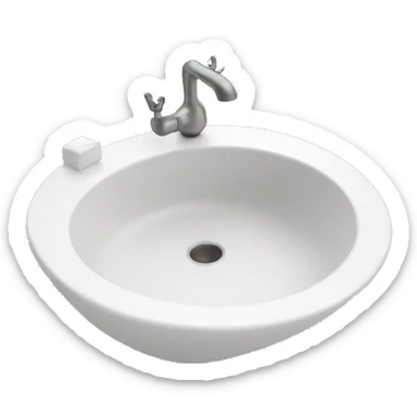 Washbasin with a hand submerged sticker