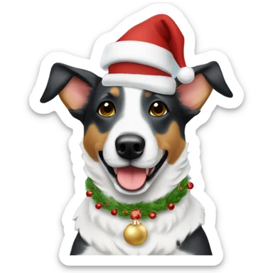 Cattle dog Christmas  sticker