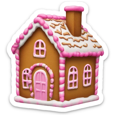 Gingerbread house with pink accents sticker