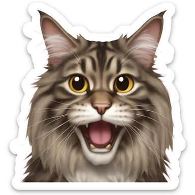 Maine Coon with a stupid mouth  sticker