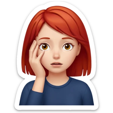 Face palm girl with red hair  sticker