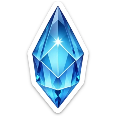 Long blue glowing crystal  sticker