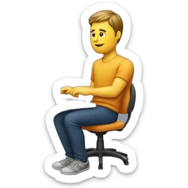 Homme qui joue au pc sticker