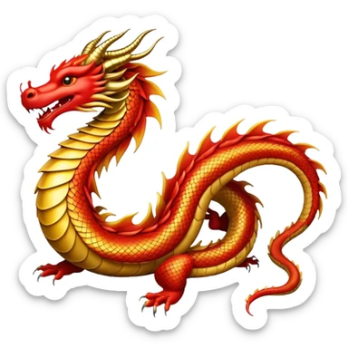 Chinese dragon tail  sticker