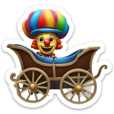 clown in a carriage sticker