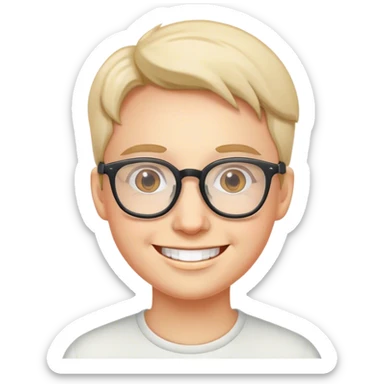 smiling person with glasses portrait sticker
