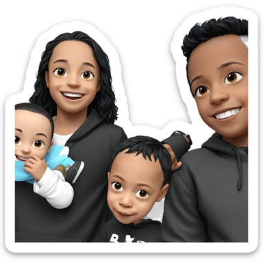 smiling boys with black hair sticker