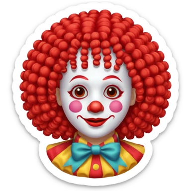 clown wig hair sticker