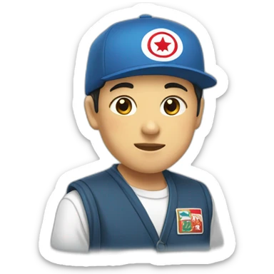 un garçon japonais et tunisien sticker