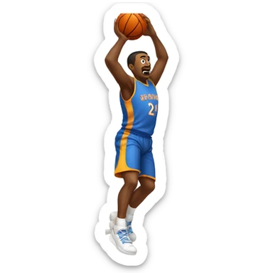 man scoring basket in baskeball sticker