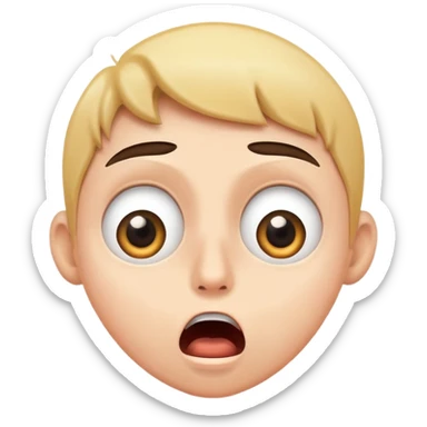 face with wide open eyes and open mouth, shocked expression sticker