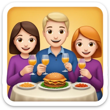 light family having dinner sticker