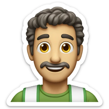 Smiling Italian man have a surprised sticker