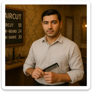 Now all that's left is the barber, take out the rest. sticker