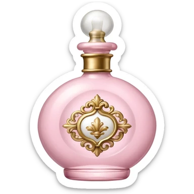 vintage rococo pale pink inflatable puffy perfume  sticker
