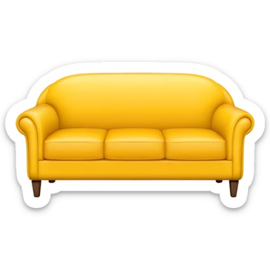Yellow sofa, without any cushions. sticker