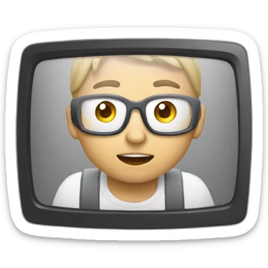 person watching a video sticker