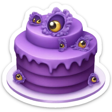 Purple Cake with eyeballs and butterflies sticker