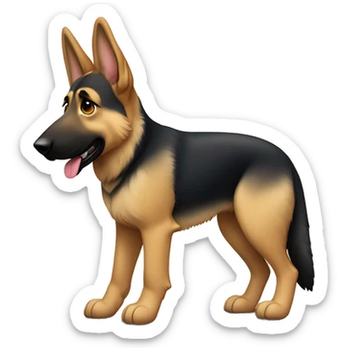 German shepherd on all fours  anatomically correct, male German shepherd. Male sticker