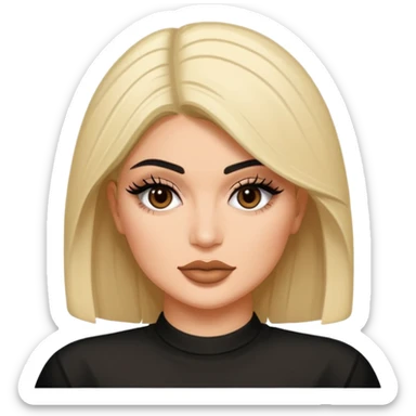 Kyile Jenner beyaz tenli ve düz baddy uzun saç ve dalgalı saçlar sticker