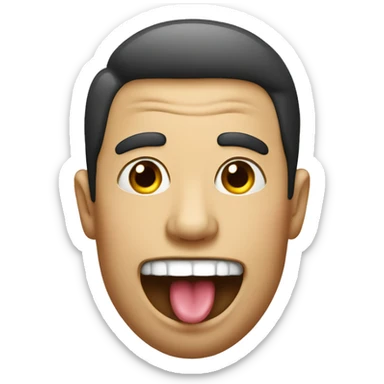 man with tongue out drooling sticker