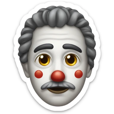 Una cara triste con una máscara de payaso  sticker