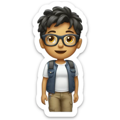 A 7-year-old with glasses and an insulin pump sticker