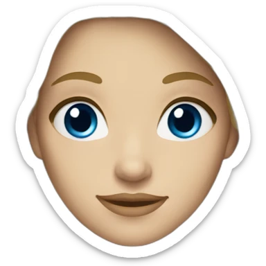 blonde long haired woman with blue eyes sticker