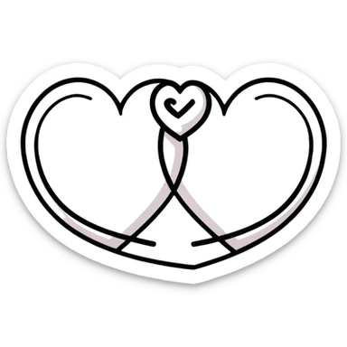 2 hearts cute sticker