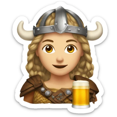 viking woman beer sticker