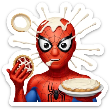 Homem aranha levando torta na cara sticker