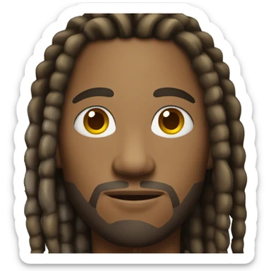 Light skinned black man with long dreads  sticker