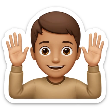  67 kid saying 67 with his two hands up and down sticker