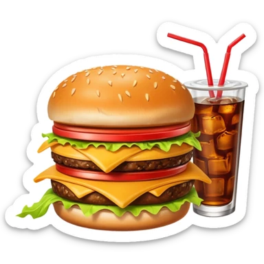 Meal combo with cold drink sticker
