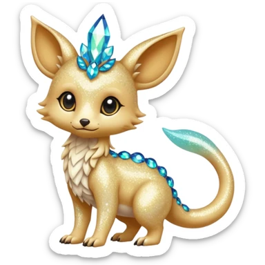 Cool cute Kawaii fantasy animal sparkle Fionbri-Vernid-creature by griffsnuff & LiLaiRa & Falvie full body sticker