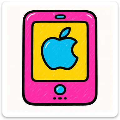 pink iPad in y2k style, shiny, playful, retro tech vibes sticker